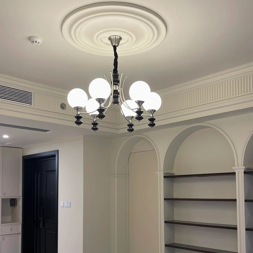 Французская панель из полиуретана Круглый держатель для лампы украшение в форме