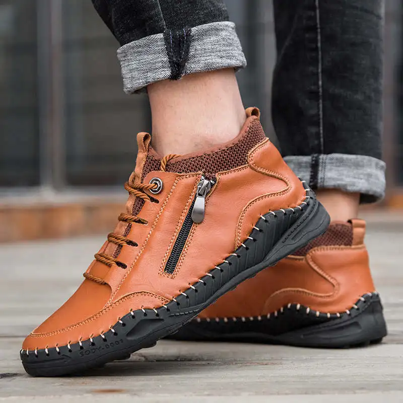 

Men's Sports Shoes Lace Up Handmade Shoes Sport Men Outdoor Sneakers for Teens Breathable Slip Resistant Male Running Shoes 72D