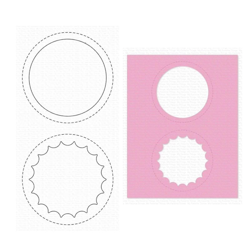

January 2023 New LJD Peek-a-Boo Circle Windows Metal Cutting Dies Scrapbooking for Paper Making Embossing Frames Card Set