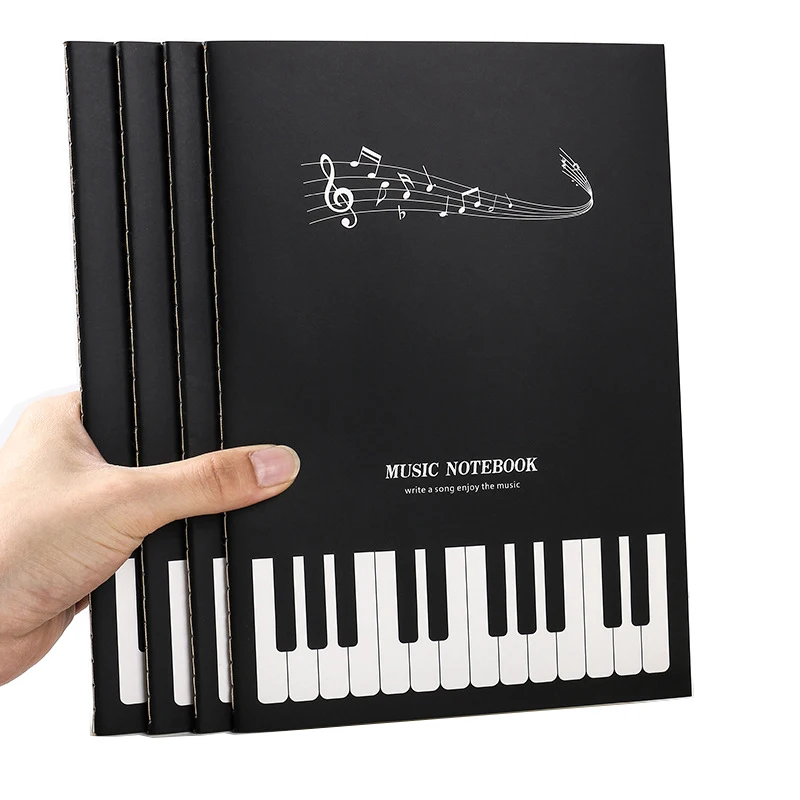 B5 Piano Music Score Notebook Student Staves Note Exercise Book 72P Large Spacing Notepad Multi-Function Agenda Sketchbook