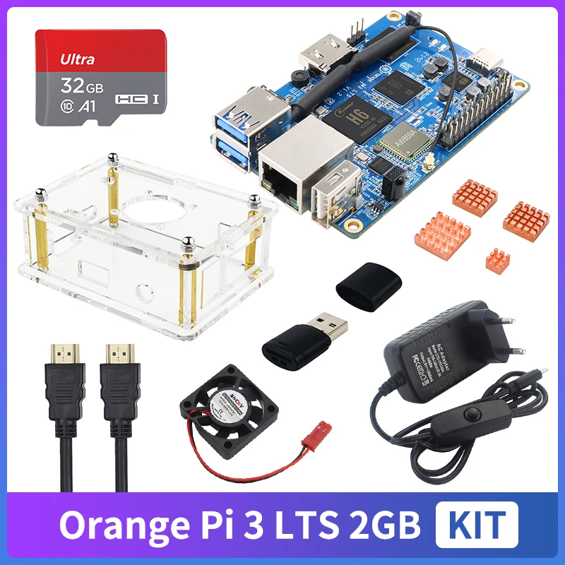 

Clearance Orange Pi 3 LTS 2G RAM 8G EMMC AllWinner H6 WIFI BT 5.0 Gigabit Ethernet Single Board Computer Run Android 9.0 Ubuntu