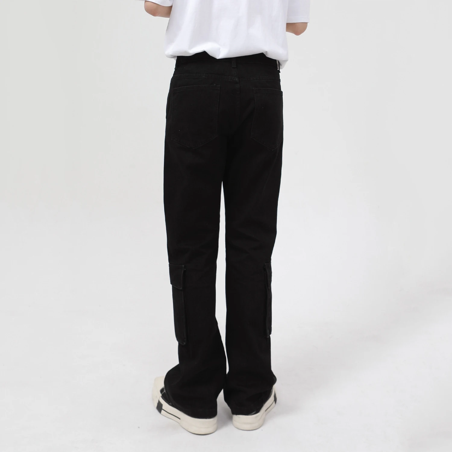 Four Seasons Men's Jeans Street Hip Hop High Street Personality Zipper Micro Horn Tooling High Street Jeans Trendy Fashion Pants