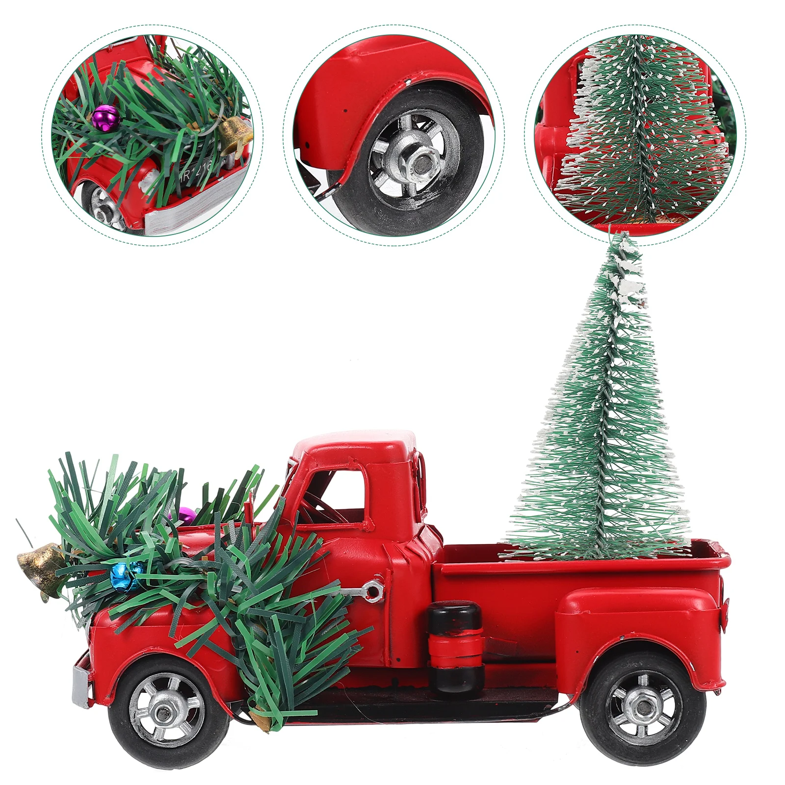 

Christmas Red Metal Truck Toys Vintage Pickup Truck Rustic Car With Tree New Year Christmas Decoration Adornos De Navidad