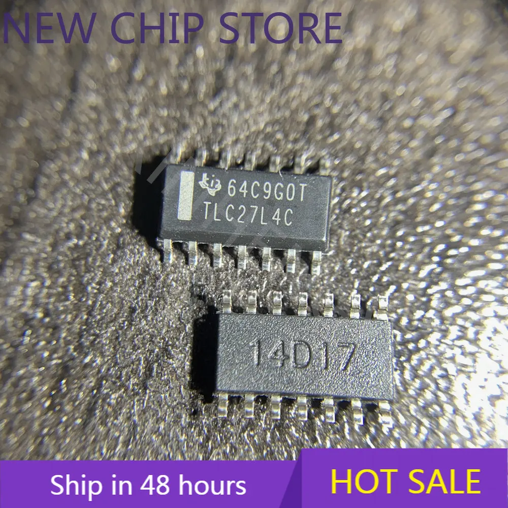 10 шт., операционный усилитель TLC27L4CDR, четырехъядерный усилитель, 85 кГц, 0,03 в/МКС, от 3 В до 16 В, SOIC 14