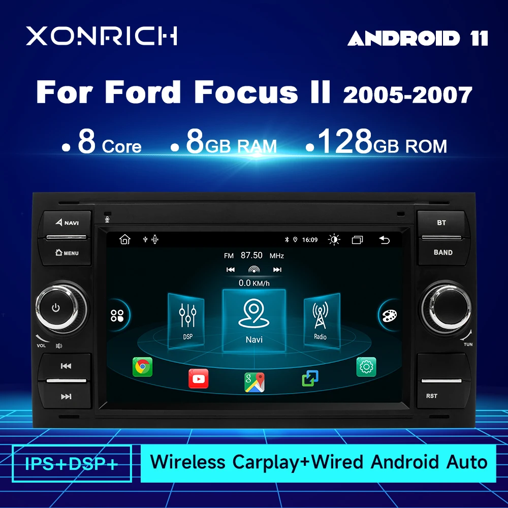 

128 ГБ беспроводной Carplay Android автомобильный радиоприемник мультимедиа для Ford Focus 2 Ford Fiesta Mondeo 4 C-max S-Max Fusion Transit Kuga