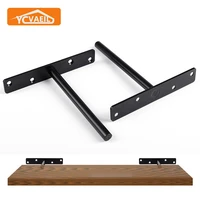 2pcs invisible floating shelf brackets metal heavy duty hidden support shelf concealed wall fixed bracket furniture hardware