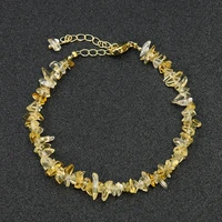 irregular natural citrines stone bracelet chipped gravel bead quartz crystal charm bracelets bangles reiki healing jewelry