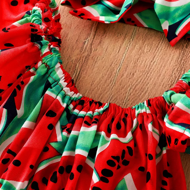 Новый боди без рукавов с принтом арбуза для новорожденных девочек комбинезон