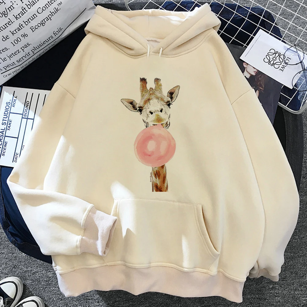 

Giraffe hoodies women anime Kawaii aesthetic clothes female long sleeve top Hood