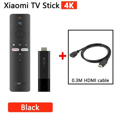 Xiaomi Mi TV Stick 4K Android TV 11 HDR четырехъядерный портативный потоковый медиа 2 Гб ОЗУ 8 Гб ПЗУ Bluetooth 5,0 Wifi Google Assistant