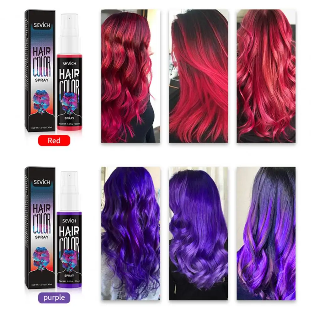 Spray Disposable Quick Dyeing Colorful Cosplay Hair Instant Styling Spray Halloween Party Costume Hair Styling