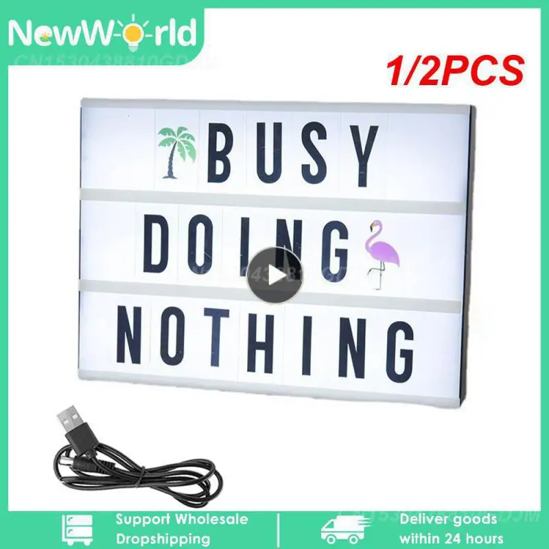 

1/2PCS Night Light Box With 96 Letters Cards DIY Box Lamp USB/ Battery Powered For Birthday Party Living Room Decoration Lamp
