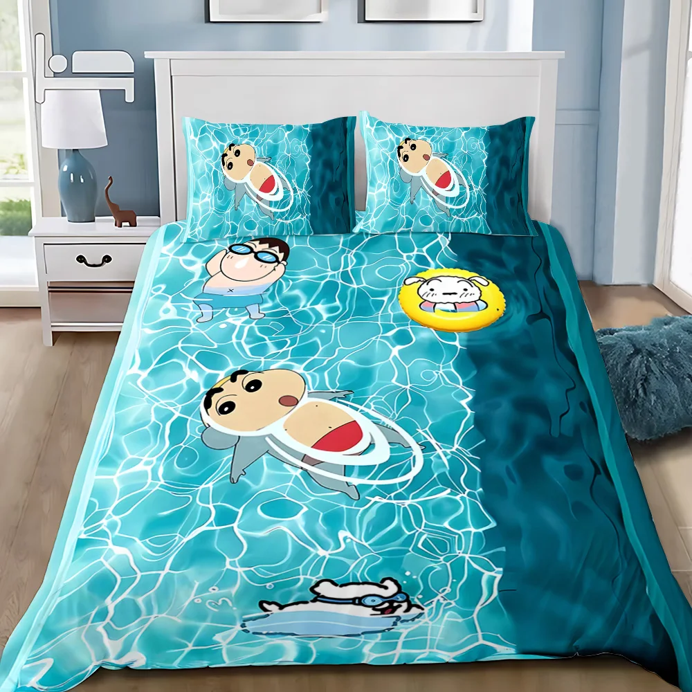 Летний забавный бархатный чехол для плавания Shin-chan наволочка комплект