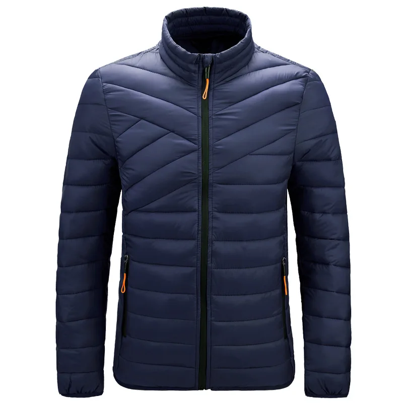 Men's Lightweight Warm Padded Multicolor Striped Padded Jacket