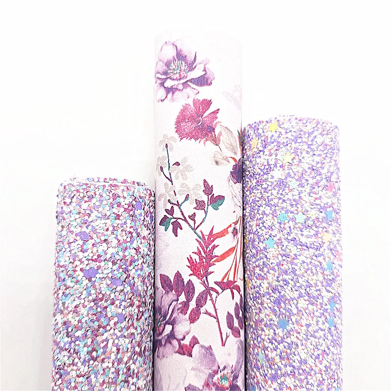 3 шт./компл. фиолетовая объемная блестящая виниловая ткань со звездами