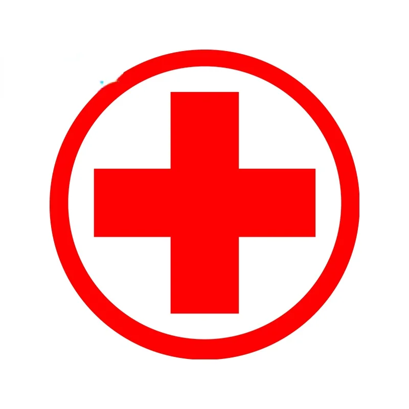 

Personality Design Red Cross Vinyl Material Car Stickers Trunk Decal Styling RV Campervan Personality Refrigerator Decor 13*8cm