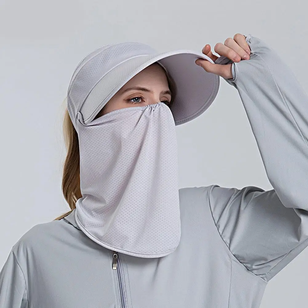 

Women Uv Hats Beach Big Brim Hat Summer Fishing Ridding Breathable Ice Sensation Visor Women Hat Out T7e2