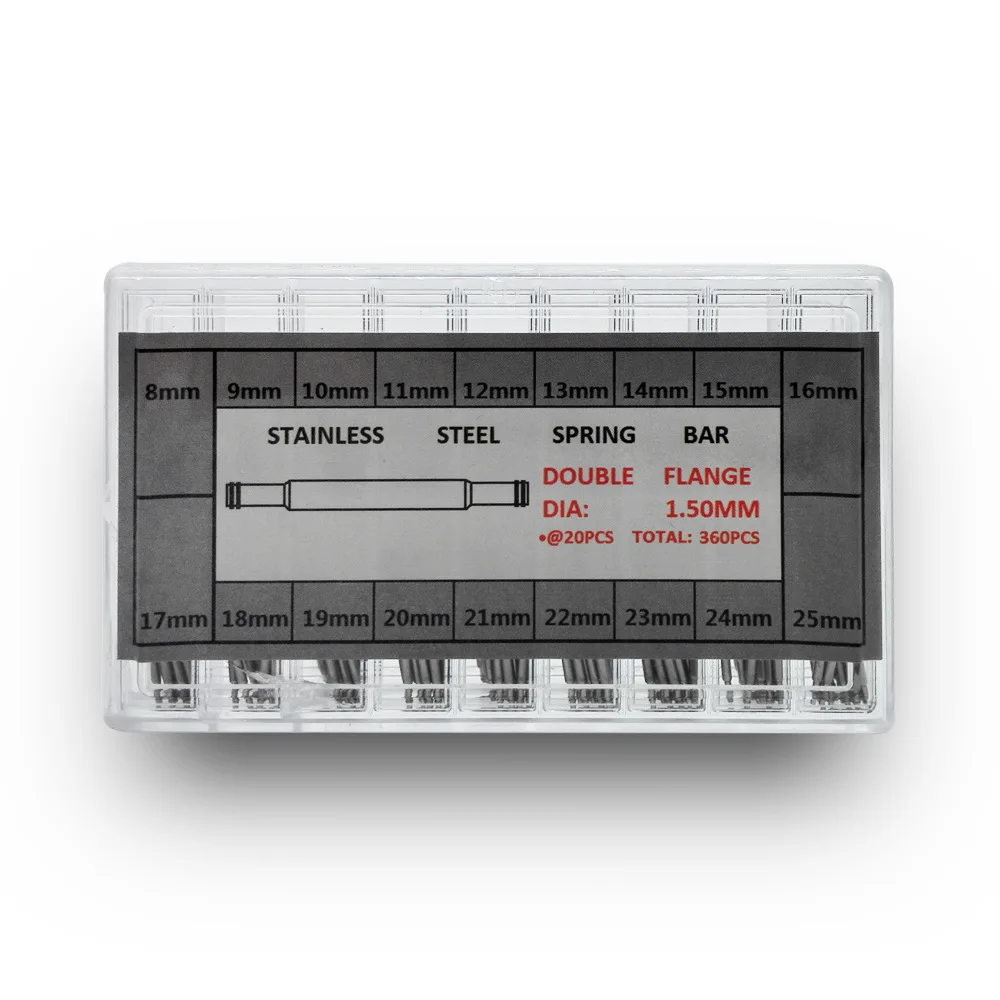 360PCS Of Clocks Watches Accessories Boxed Stainless Steel watch Spring Bar Fit For Steel Bracelet Rubber Watch Strap Universal