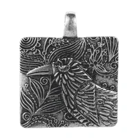 coconal punk men women square charms carve bird leaf eagle pendants charms jewelry making handmade pendants accessories diy