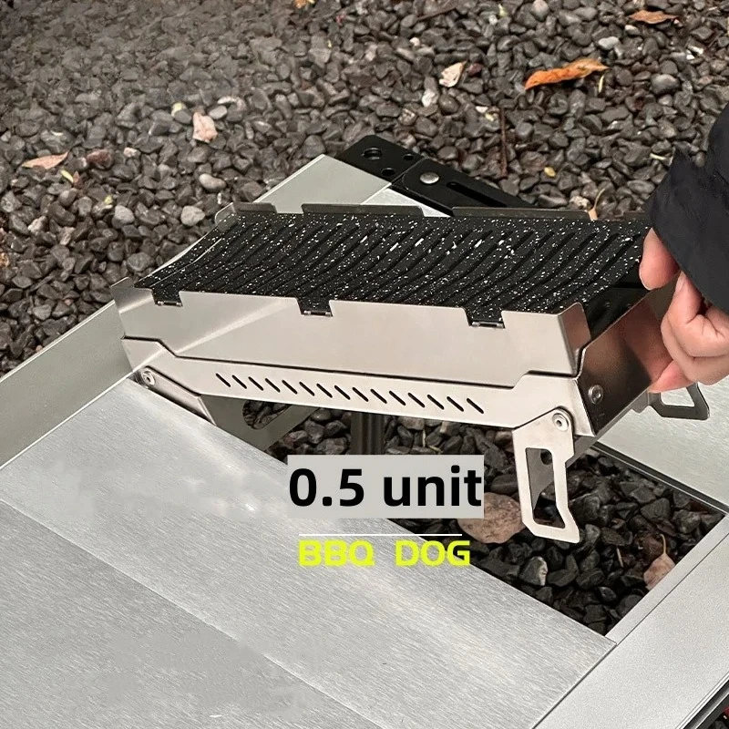 Фото Печь для барбекю 0.5 Unit, из нержавеющей стали, с антипригарной чашей, сеткой для гриля, для кемпинга на открытом воздухе, Tryhomy Camping IGT Stove №3