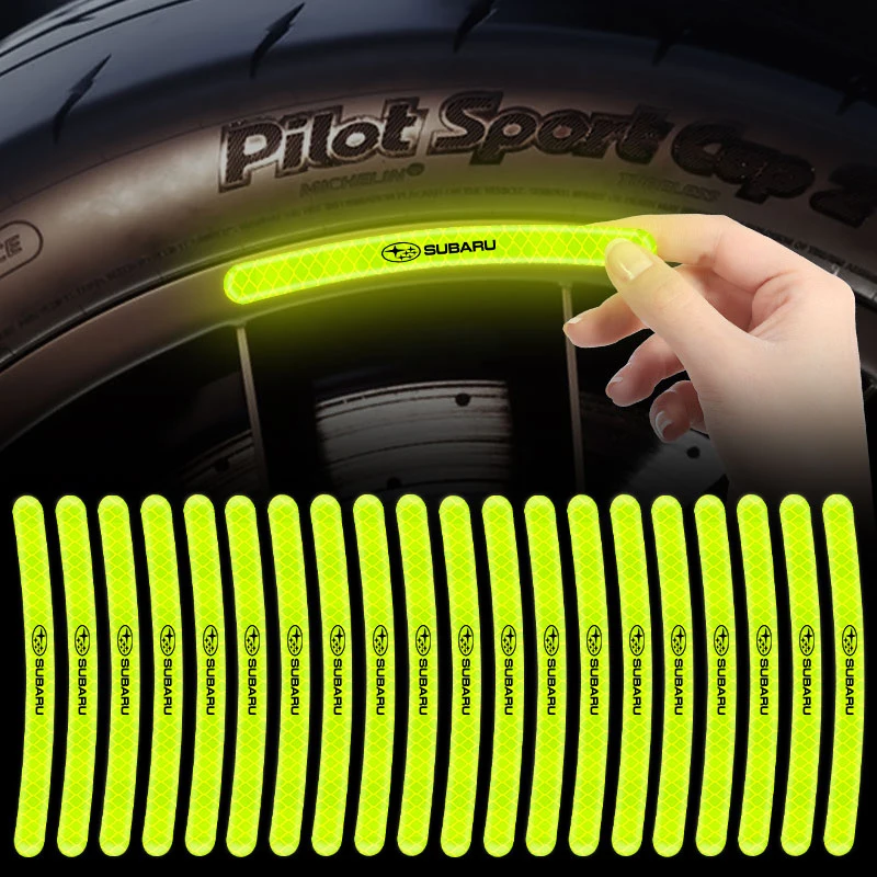 

Car Wheel Tire Rim Hub Reflective Luminous Sticker for Subaru STI BRZ Impreza Forester Legacy Outback Levorg Tribeca Car Decals