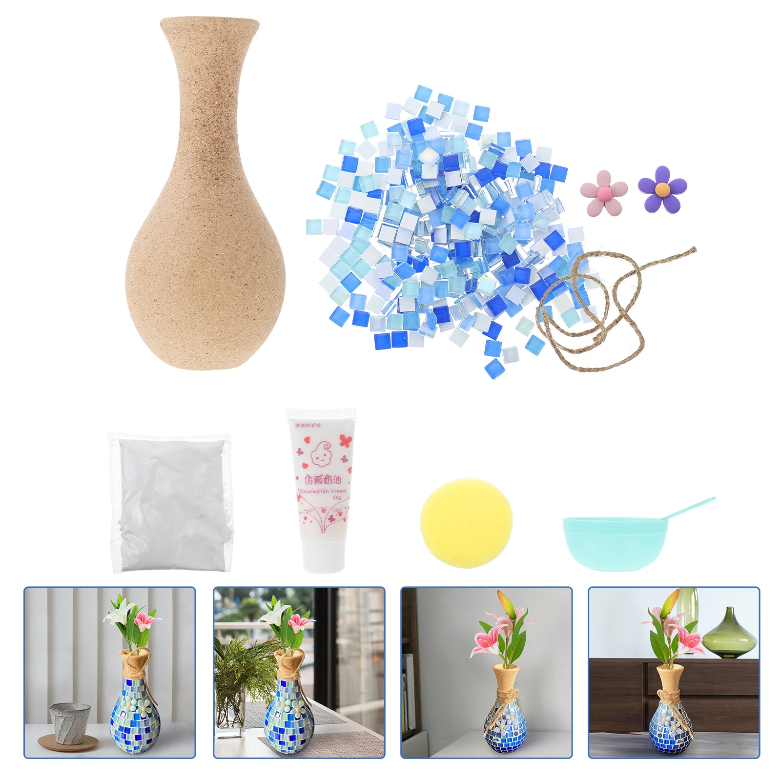 

1 Set Kids Creative Educational Mosaic Vase for Children