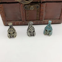 vintage brass dark spartan helmet lanyard bead paracord knife beads keychain tool diy pendant