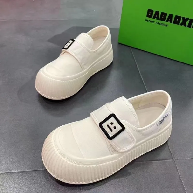 

New Women's Designer Trend Thick Soled Canvas Fashion Everything Pine Cake Shoes Doll Head Casual Board Shoes Sneakers