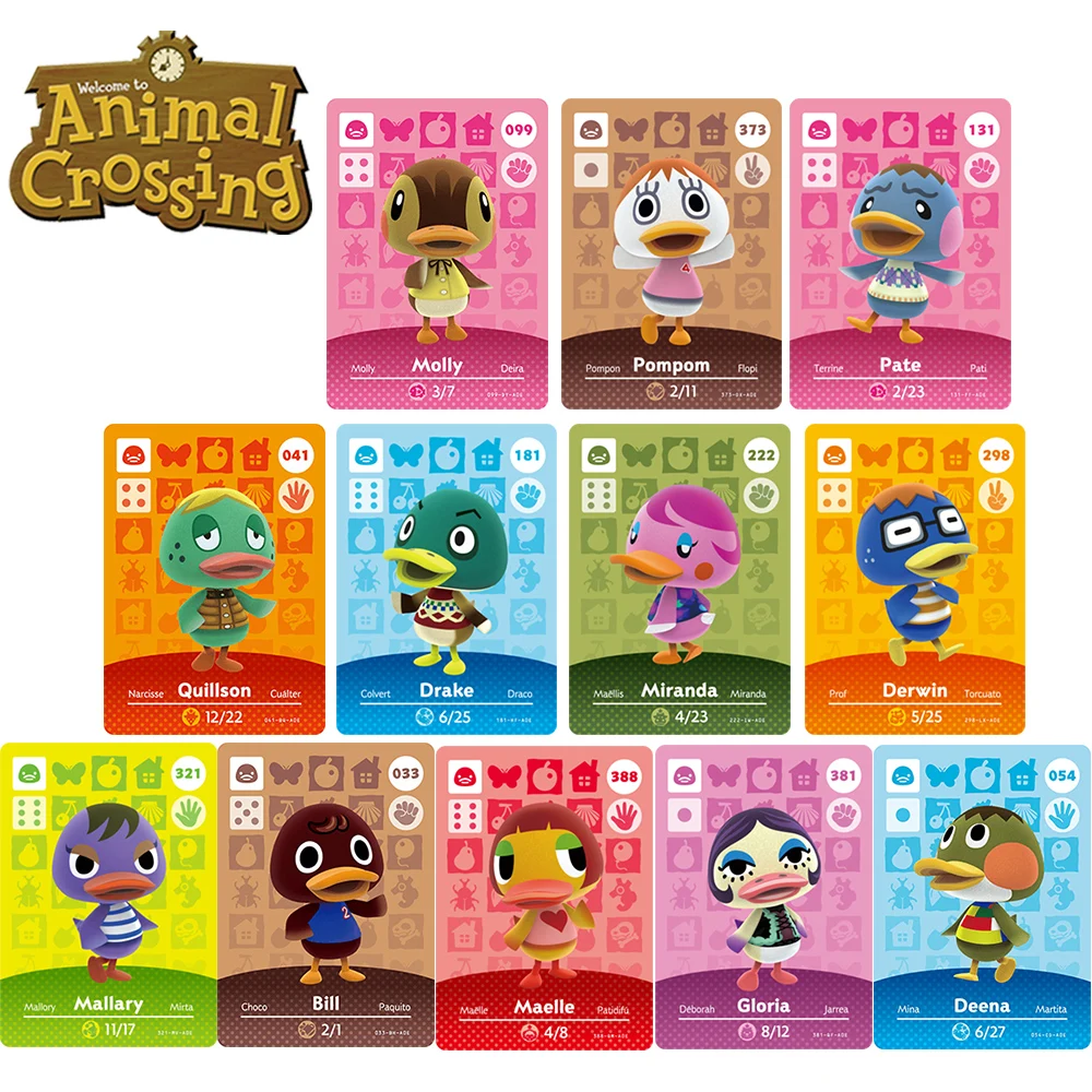 

New [Duck] Animal Crossing Game Card New Horizons Anime Characters Compatible with Switch / Lite / Wii U and New 3DS