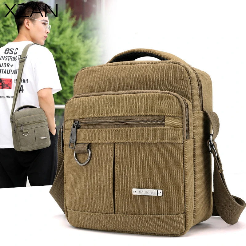 Celebrity Canvas Travel Bags New Men Bag Bag Shoulder Recommend Men's Messenger Simple Flap Crossbody Handbag Small Casual