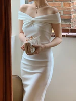 summer women dresses 2022 new off shoulder bodycon midi vestido elegant white prom party robe femme birthday festival clothes