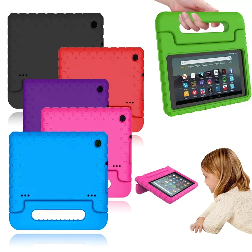 

For Amazon Fire 8 2020 Plus 2020/Fire 7 5th 7th 9th Tablet Childs EVA Case Anti-fall Tablet Stand Cover for HD 8 6th 7th 8th
