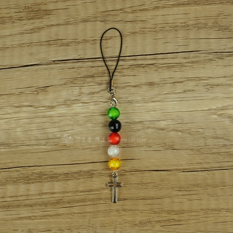 

Catholic Gift Five Color Bead Pendant Jesus Christ Creation Fall Redemption Holiness Immortality Cross Pendant Church Gift Croix