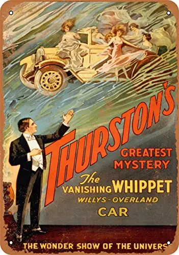 Металлическая вывеска-Thurston The Magician Vanishing Car-Vintage Look Настенный декор для кафе-бара