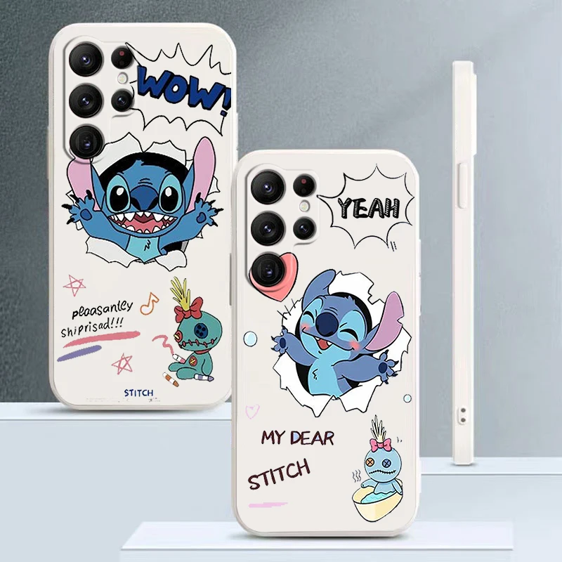 

Lilo Stitch Cartoon Art Cute Phone Case For Samsung Galaxy S22 S21 S20 FE S10 Note 20 10 Plus Lite Ultra 5G Liquid Rope Funda