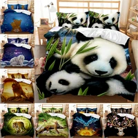 panda tiger bedding set 3d printed animal duvet cover twin full queen king double sizes quilt cover set