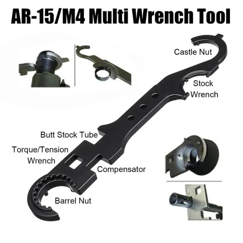 

Multi-Function Wrench Combat-Wrench 40CR Steel Armored Wrench Wrench Barrel Nut Stock Tool for Removing and Installing AR15/M4