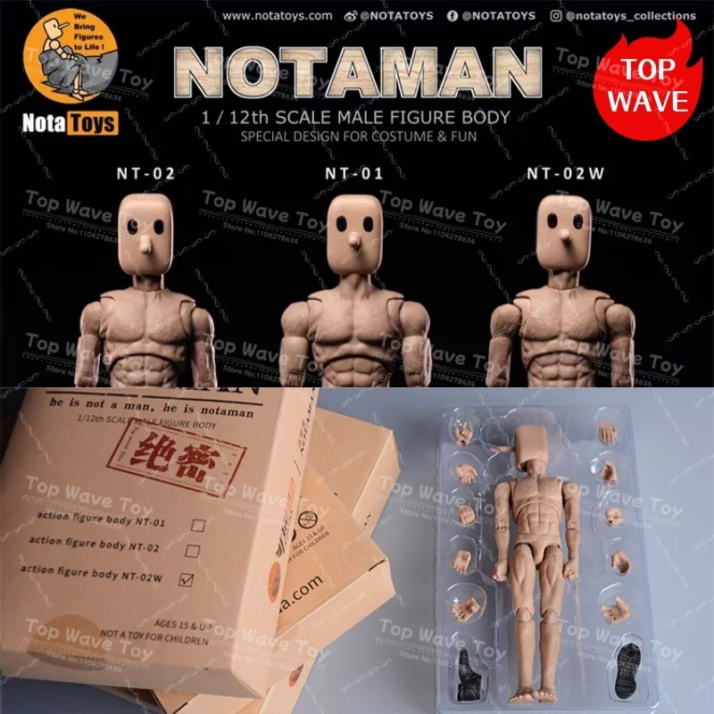 Фото Новый запас Notaman NT-01 NT-02 1/12 сильная мускулистая с квадратной головкой, длинный нос, шарнирное тело, 16,5 см, фигурка мужского солдата, игрушка №1