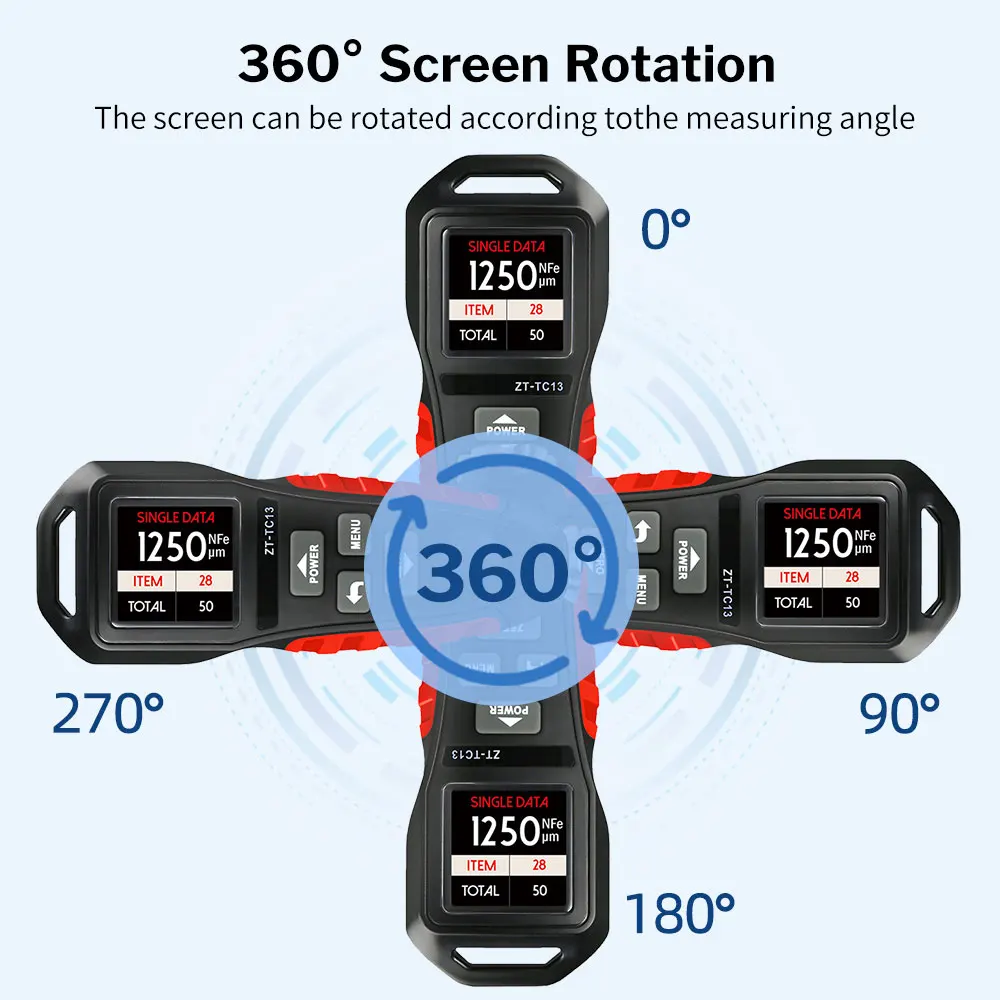 Толщиномер автомобильный DEEWAZ цифровой измеритель толщины покрытия Fe/NFe - купить