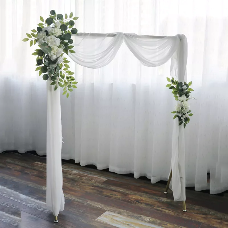 

Искусственные цветы 2 шт./компл., белые свадебные фоны, венок, Декор, значок для открыток, угловой настенный реквизит, искусственная драпиров...