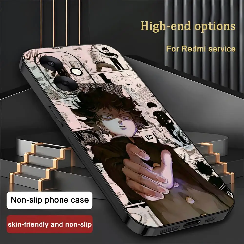 Фото Популярный чехол для телефона с изображением аниме Mob Psycho 100 для Xiaomi Redmi Note 17 15 14C 13C 12C 14 13 12 Pro Plus S, мягкий черный чехол для телефона №3