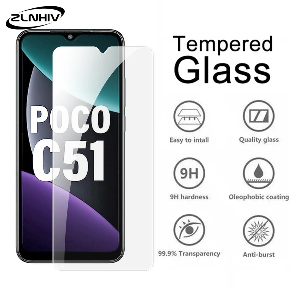 

ZLNHIV screen protector For xiaomi Poco C55 C51 C50 C40 F5 pro C31 M5 M4 5G M3 Tempered glass protective film smartphone glass