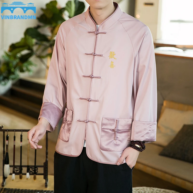 

Новинка 2022, Повседневная Восточная Мужская рубашка для кунг-фу, тайчи, традиционная винтажная Классическая верхняя одежда в китайском стиле, костюм Тан, мужская рубашка