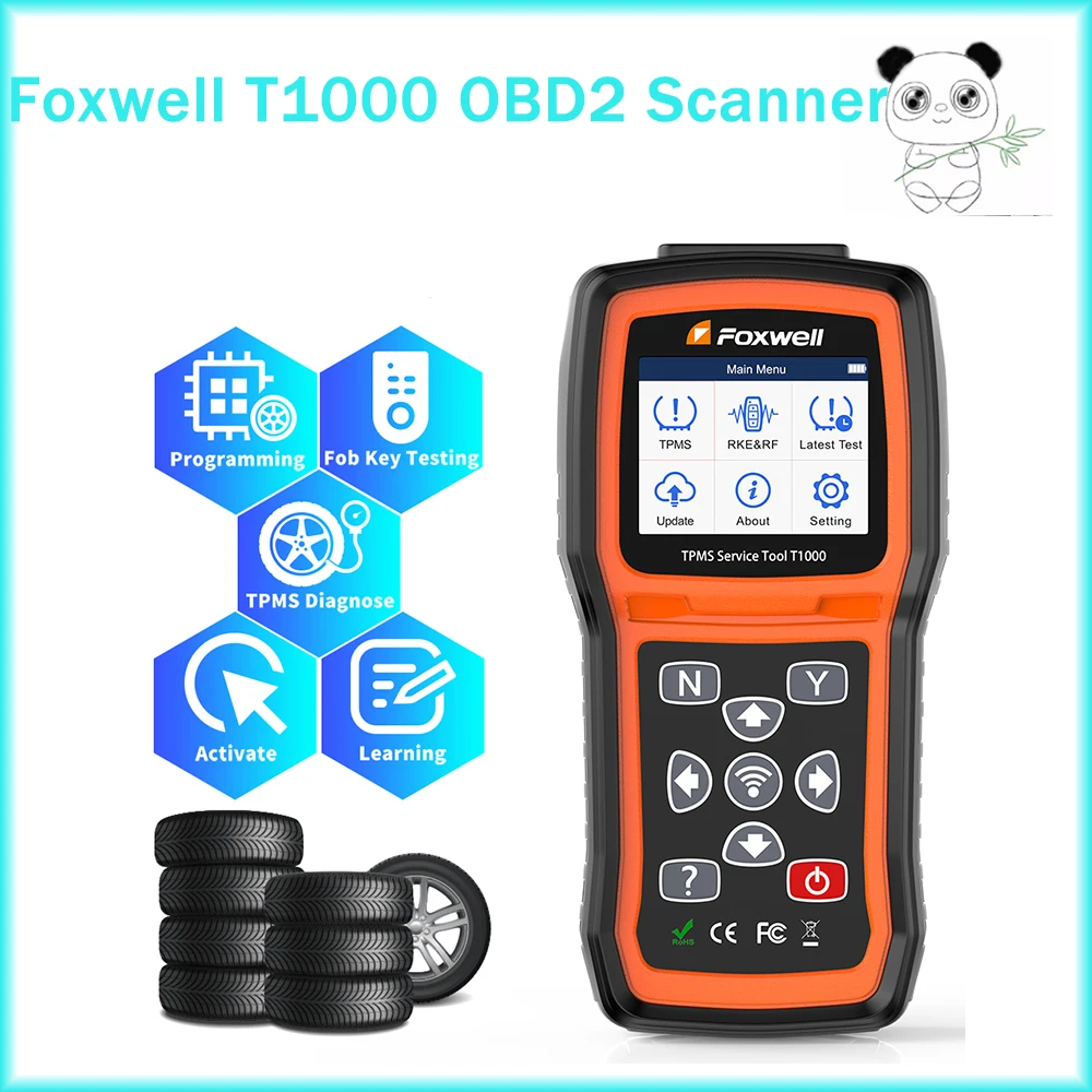 Сканер Foxwell T1000 OBD2 Программирование активирует датчики TPMS контрольный ключ FOB система контроля давления в шинах автоматический тестер детектор