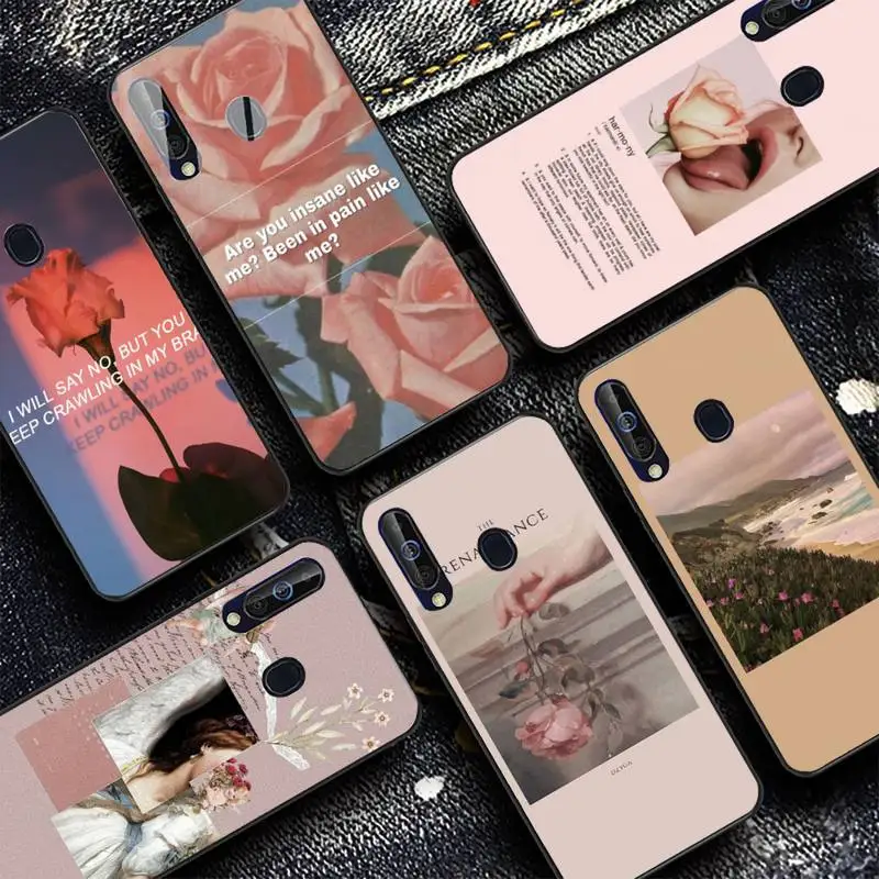 

YNDFCNB Pink Aesthetics songs lyrics Phone Case for Samsung A51 01 50 71 21S 70 31 40 30 10 20 S E 11 91 A7 A8 2018