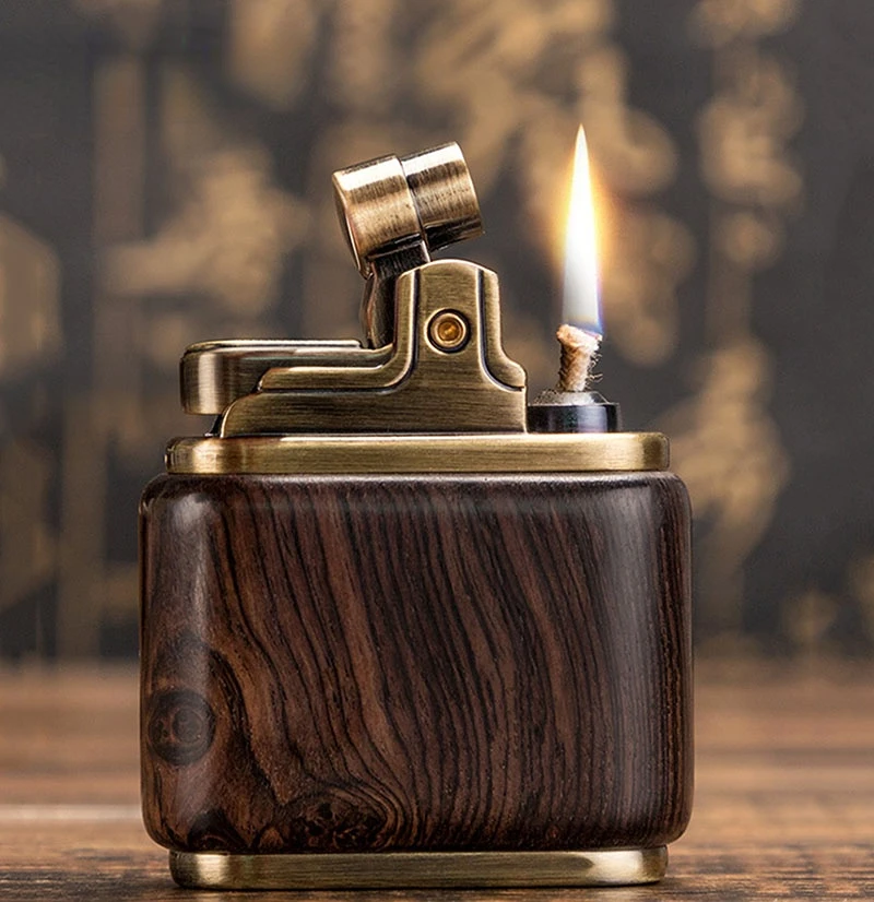 

Zorro Pure Copper Kerosene Lighter. Handmade Wood Shell Press Ignition. Old Nostalgic Sandalwood Ebony Lighter Men Smoking Gift