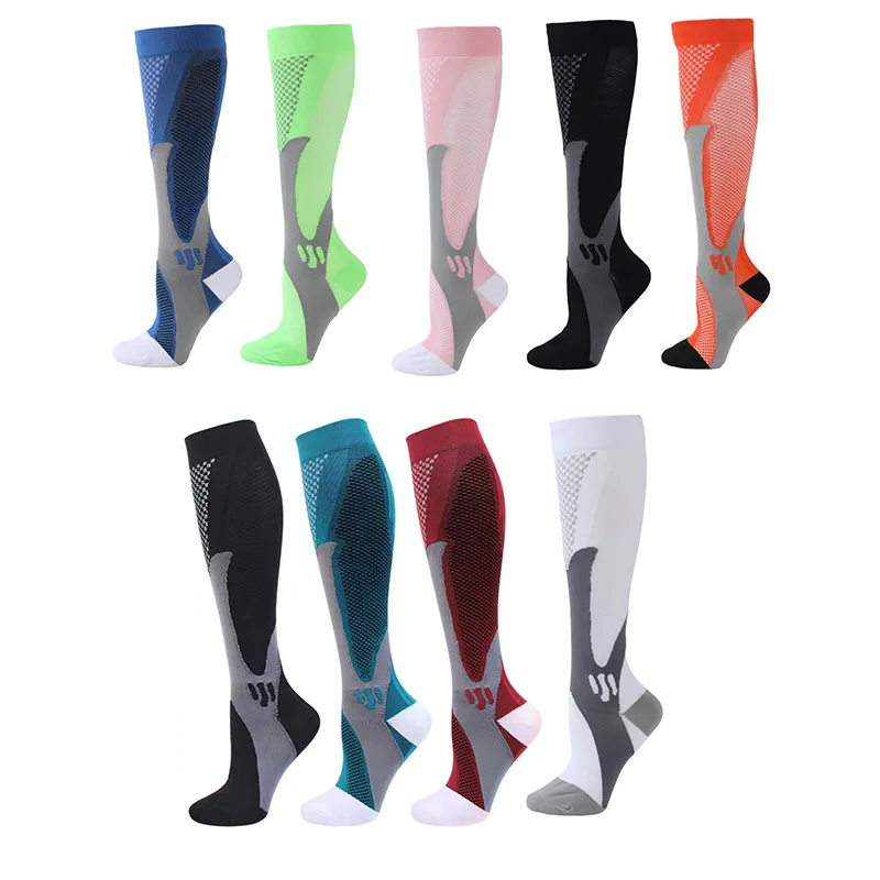 Men's And women's Cycling Socks Nylon Fabric High Tube Compression Socks Outdoor Fitness Sports Soccer Socks