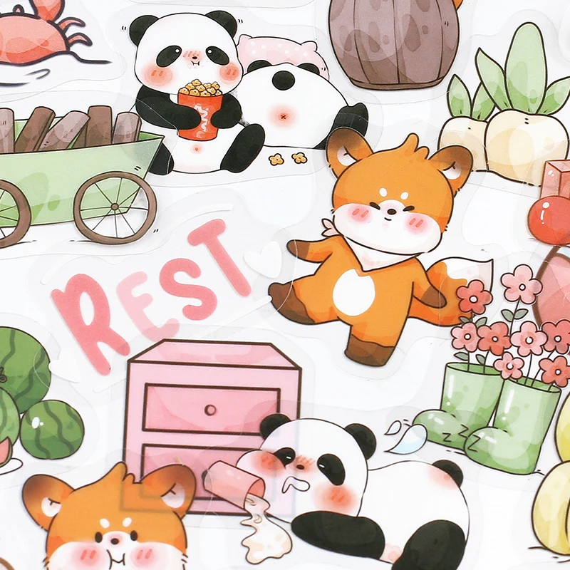 

40 pcs /pack Cute Animals Parrot Panda Fox Waterproof DIY Home Households Stickers