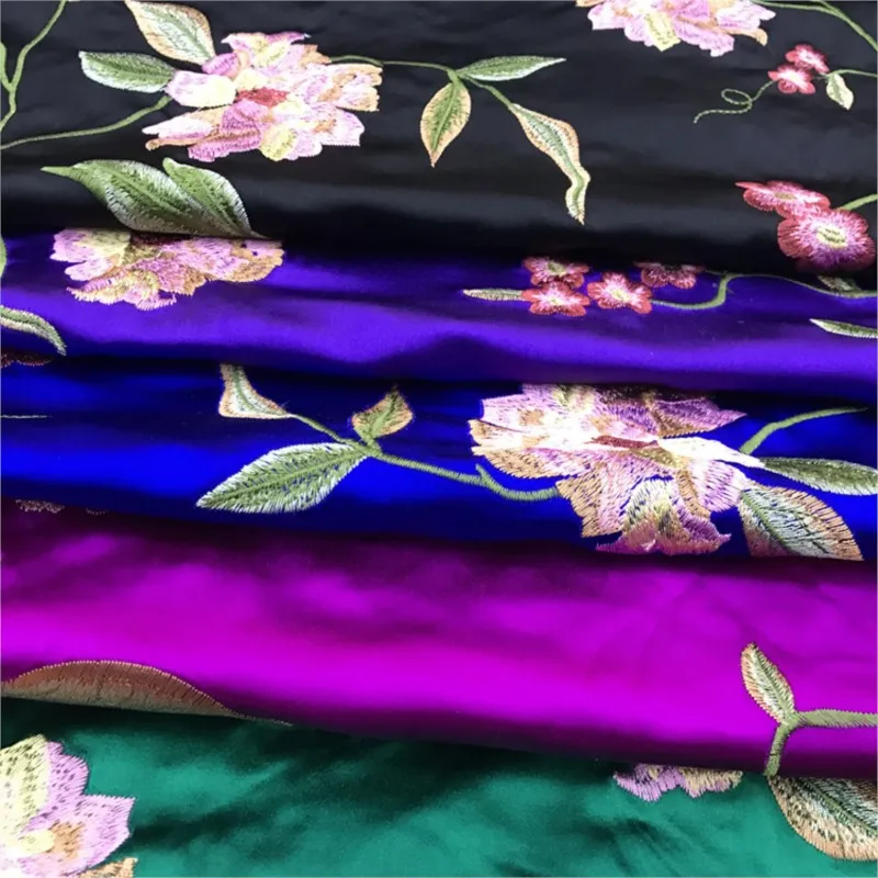 Новое шелковое парчовое китайское платье Cheongsam с вышивкой ткань шелкопряда