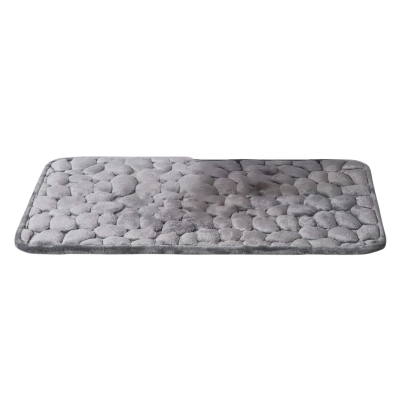 

Bathroom Bath Mat Thicken Non-Slip Memory Foam Pad Carpet Cobblestone Embossed Floor Rug Entrance Door Mat
